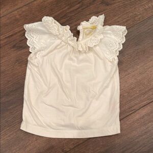 Kids White Lace Trim Top
